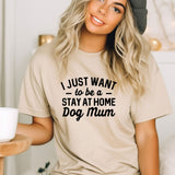 a woman wearing a t - shirt that says i just want to be a stay