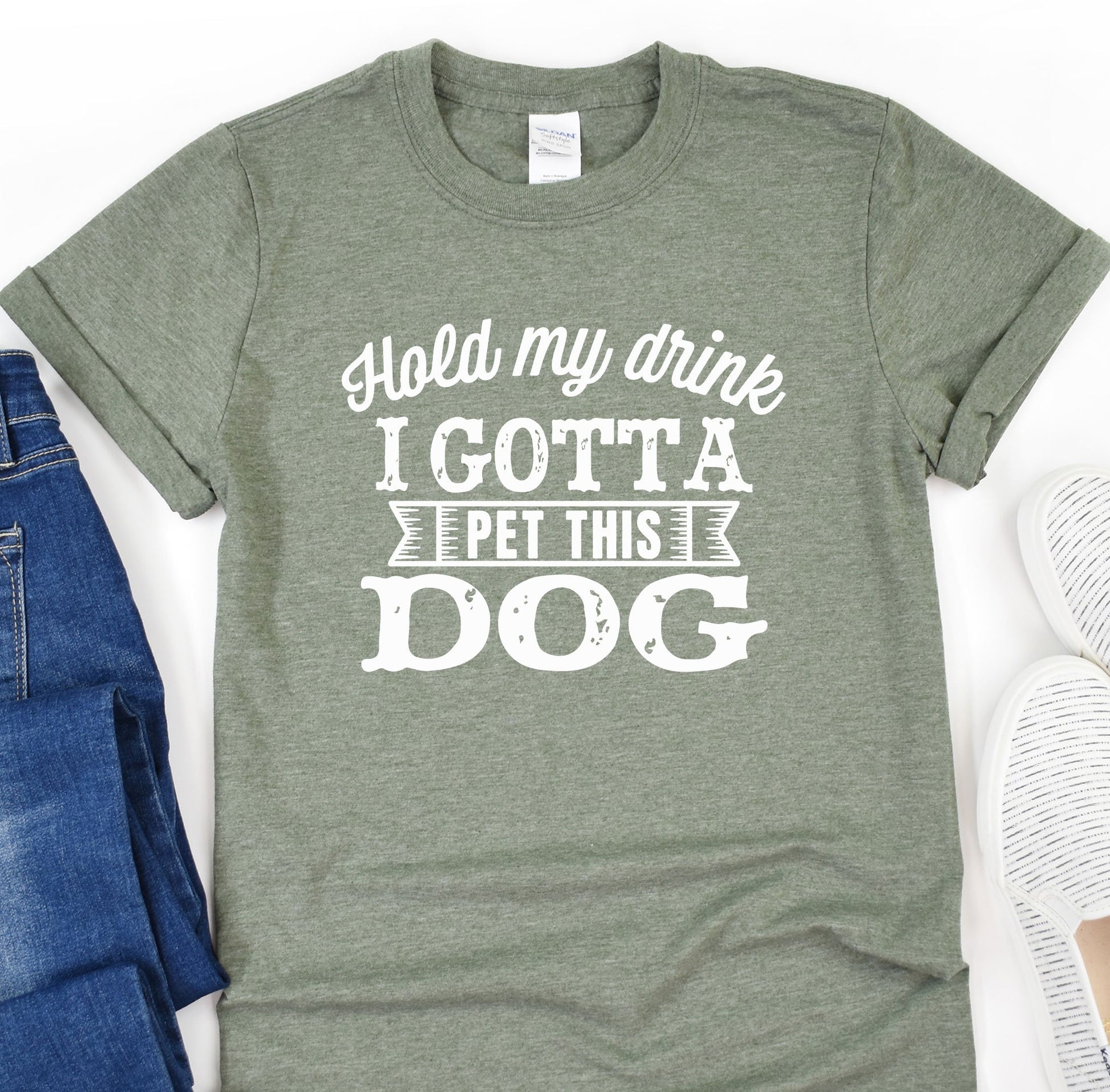 a t - shirt that says, i got a pet this dog