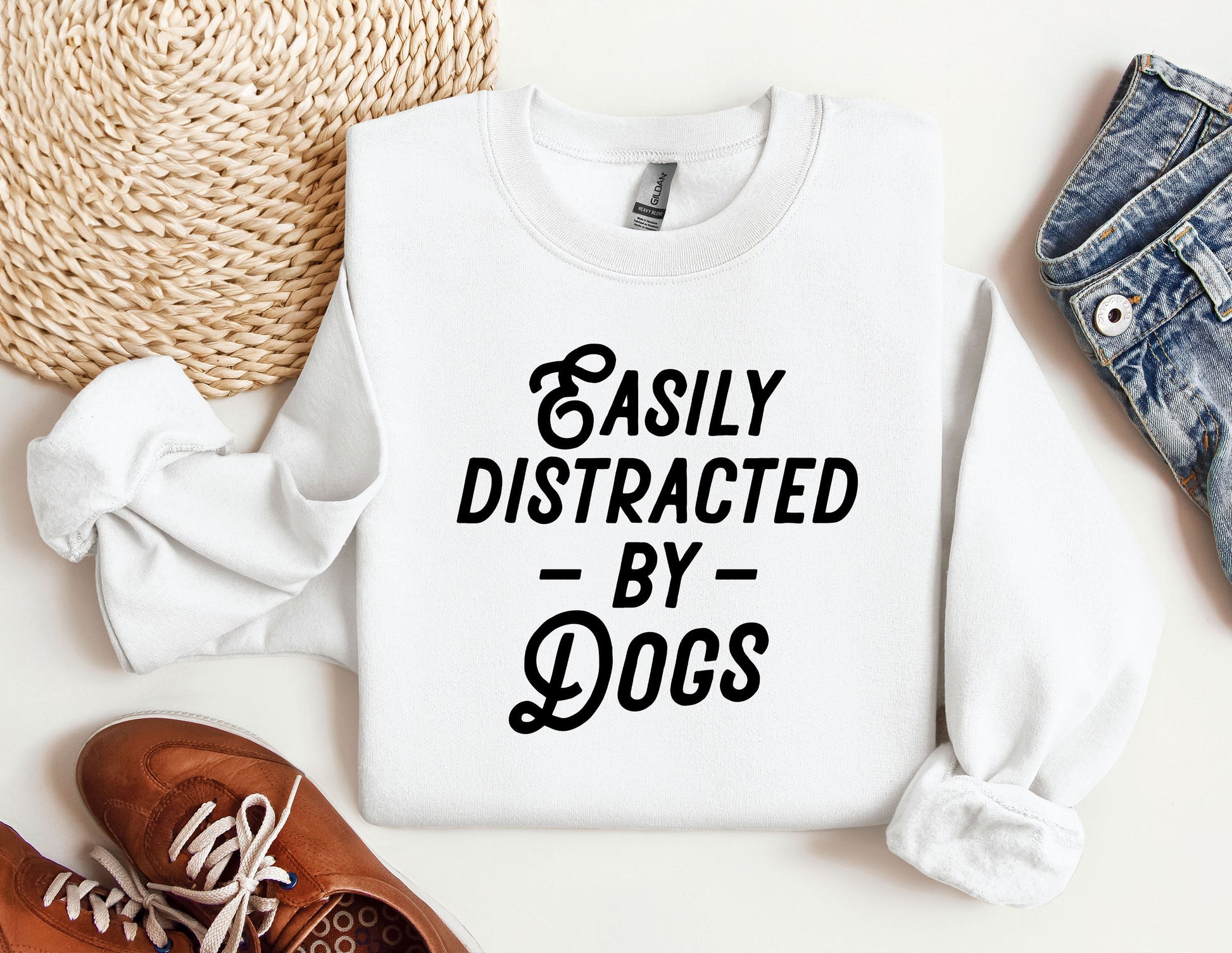 a sweater that says easily distracted by dogs