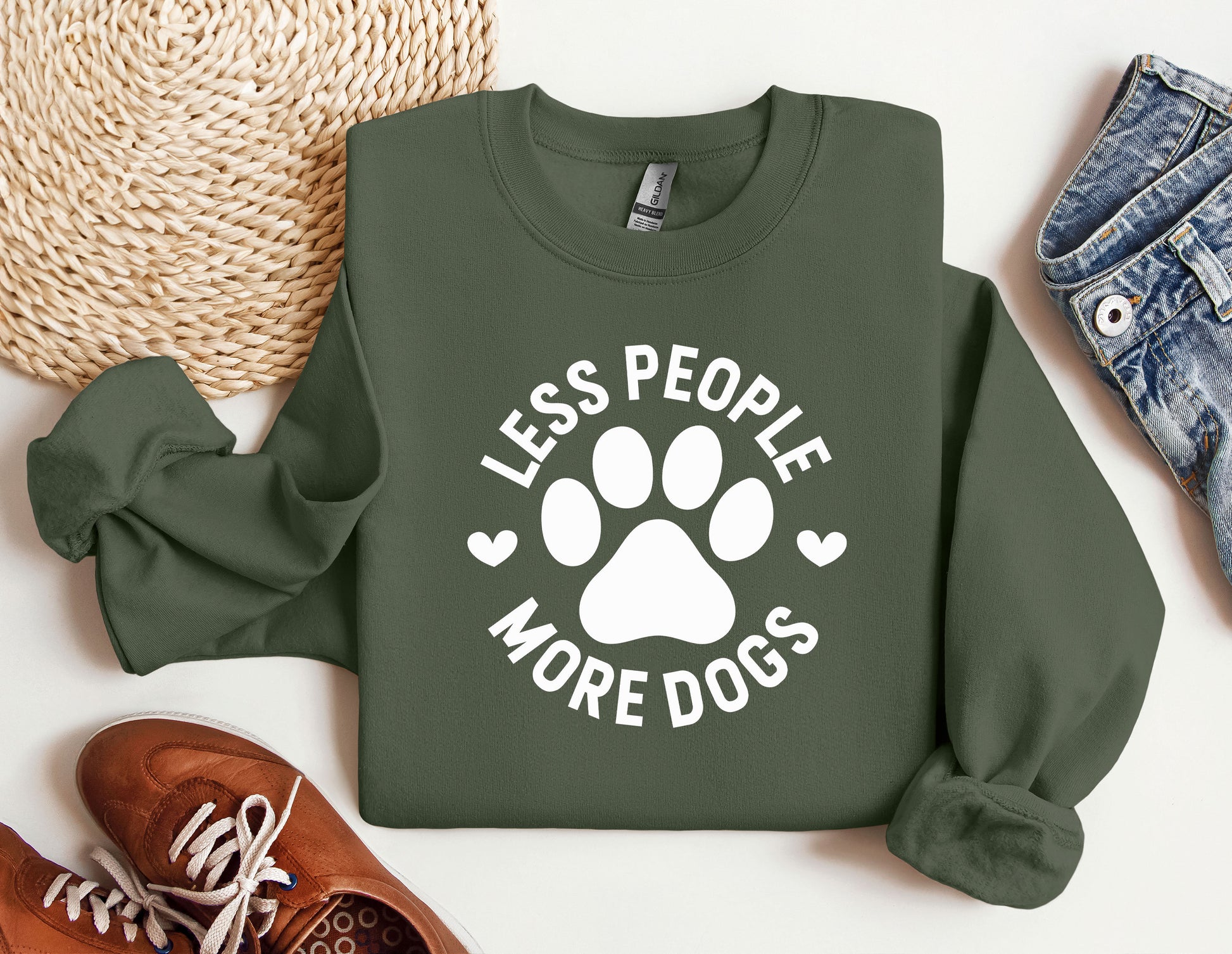 a sweatshirt that says less people more dogs