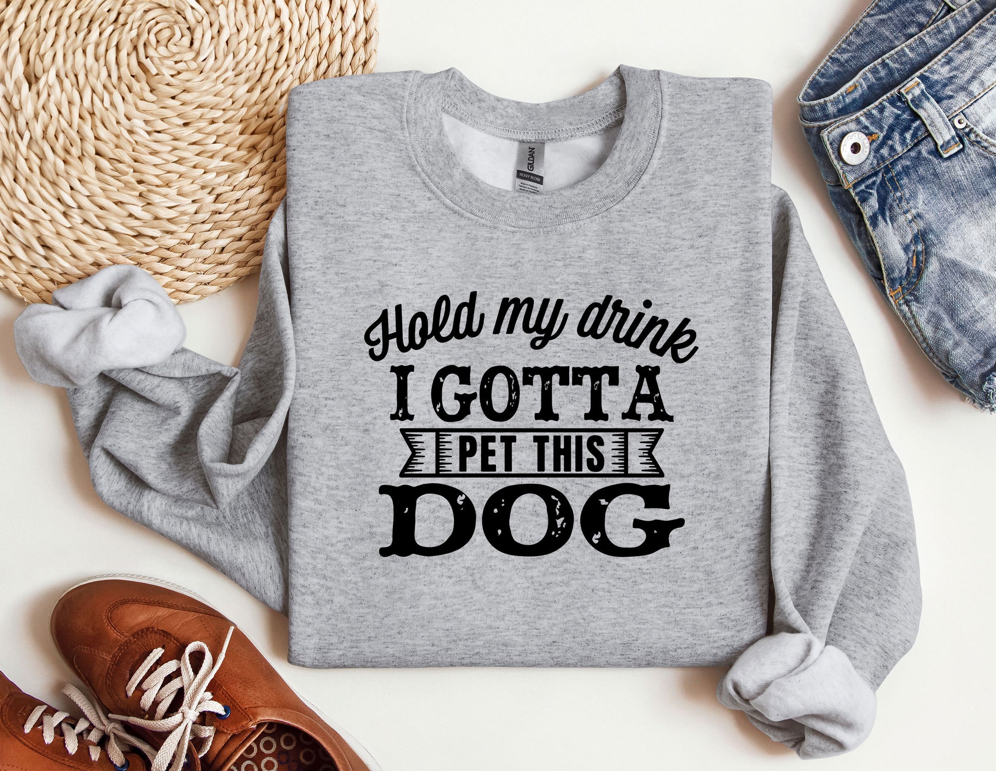 a sweatshirt that says i got a pet this dog