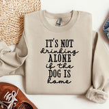 a sweater that says it's not drinking alone if the dog is home