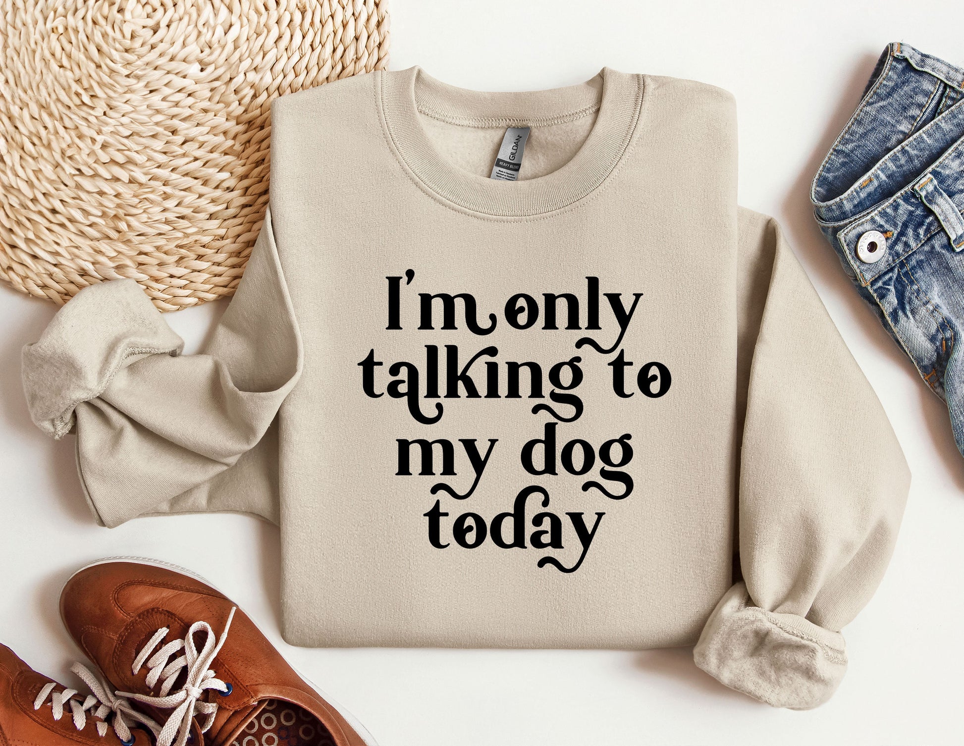a sweater that says i&#39;m only talking to my dog today