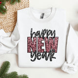 Happy New Year Sweatshirt, Christmas Gift Idea, New Year Party Hoodie, Oversized Crewneck, Christmas Hoodie & Sweatshirt, 2024 New year Gift