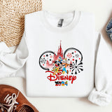 a white shirt with a mickey mouse design on it