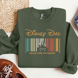 a green sweatshirt with a barcode design on it