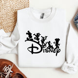 a white shirt with the word disney printed on it