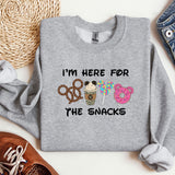 i'm here for the snacks sweatshirt