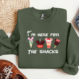i'm here for the snacks sweatshirt