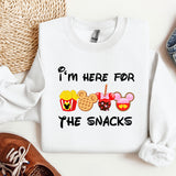 i'm here for the snacks sweatshirt