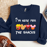 i'm here for the snacks sweatshirt