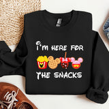 i'm here for the snacks sweatshirt