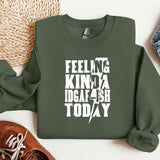 a green sweatshirt with white writing on it