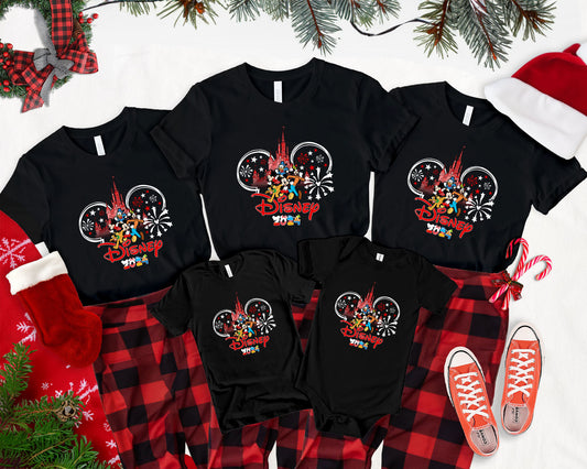 a group of three matching mickey mouse shirts