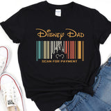 a t - shirt with a barcode design that says disney dad