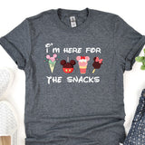 a t - shirt that says i'm here for the snacks