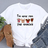 a t - shirt that says i'm here for the snacks