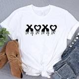 a t - shirt with three giraffes in the shape of a heart