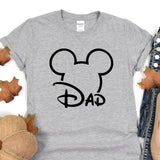 a mickey mouse shirt with the word dad on it