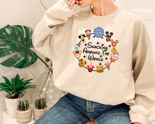 Snacking Around World Sweatshirt, I am Here For The Drinks, Family Hoodie, Disney Food Beer Sweatshirt, Disneyland Sweatshirt