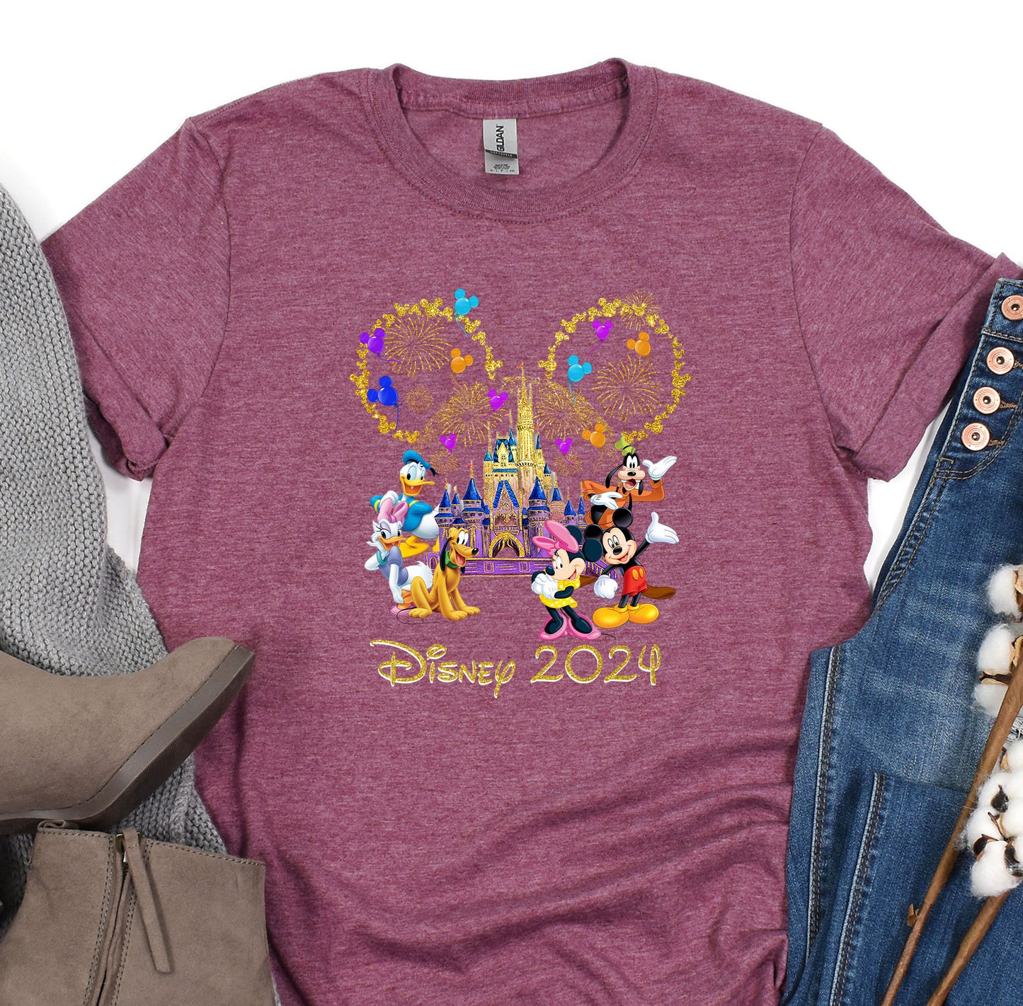 a t - shirt with mickey mouse and friends on it