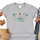 a gray shirt with disneyland on it