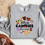 a sweatshirt that says disney calories don't count