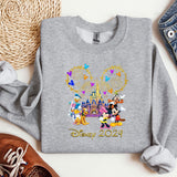 a sweatshirt with mickey mouse and friends on it