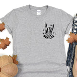 a t - shirt with a peace sign on it