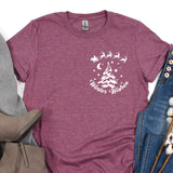 a t - shirt with a picture of a christmas tree and santa's sl