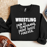 a black sweatshirt with white writing on it