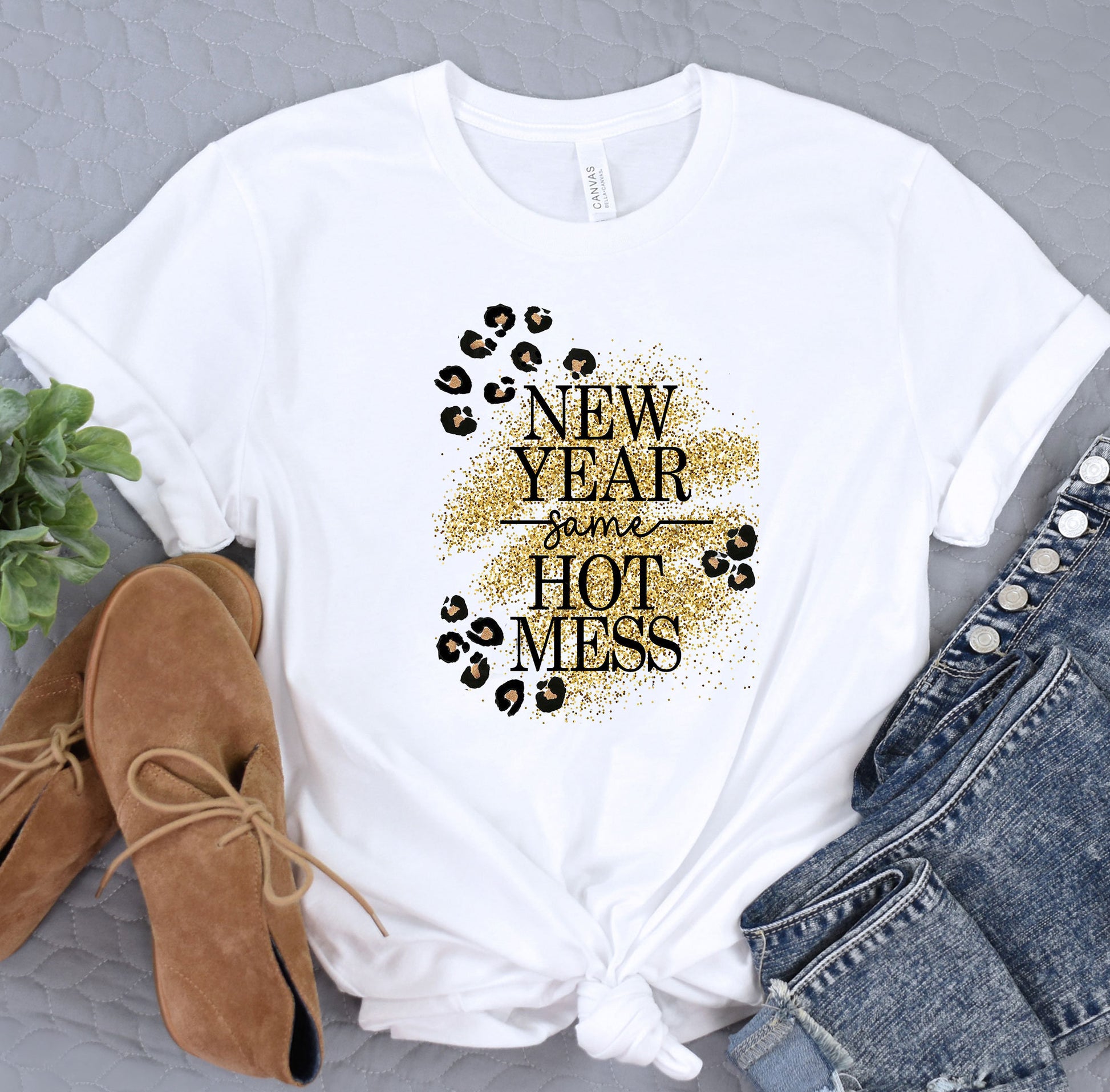 a t - shirt that says new year some hot mess