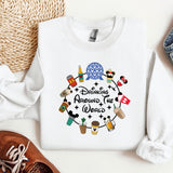 a white shirt with a mickey mouse design on it