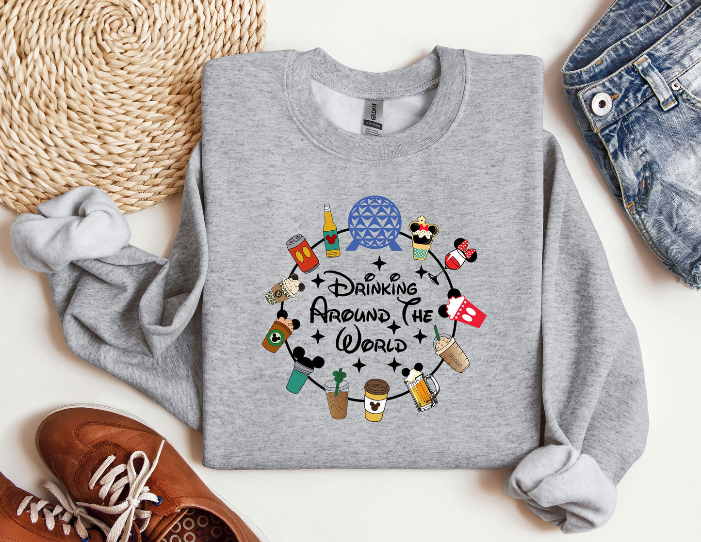 a sweatshirt that says drinking around the world