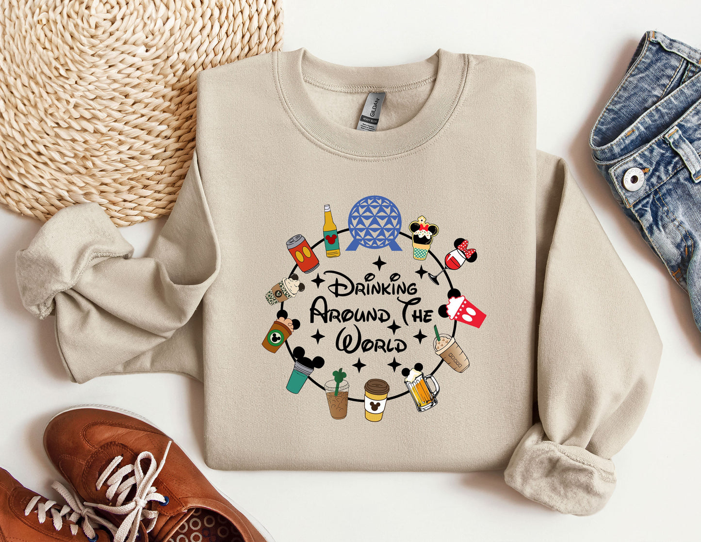 a sweater that says drinking around the world