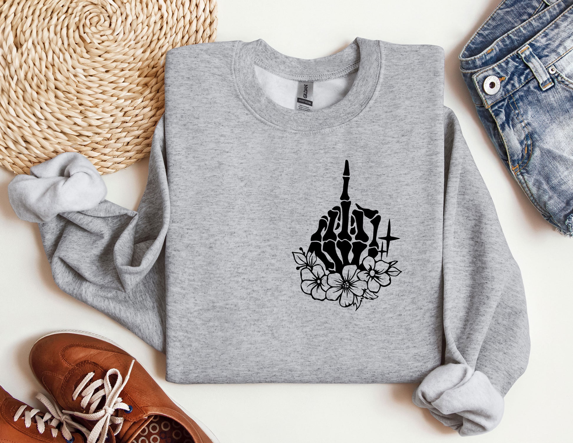 a sweatshirt with a picture of a church on it