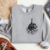 a sweatshirt with a picture of a church on it