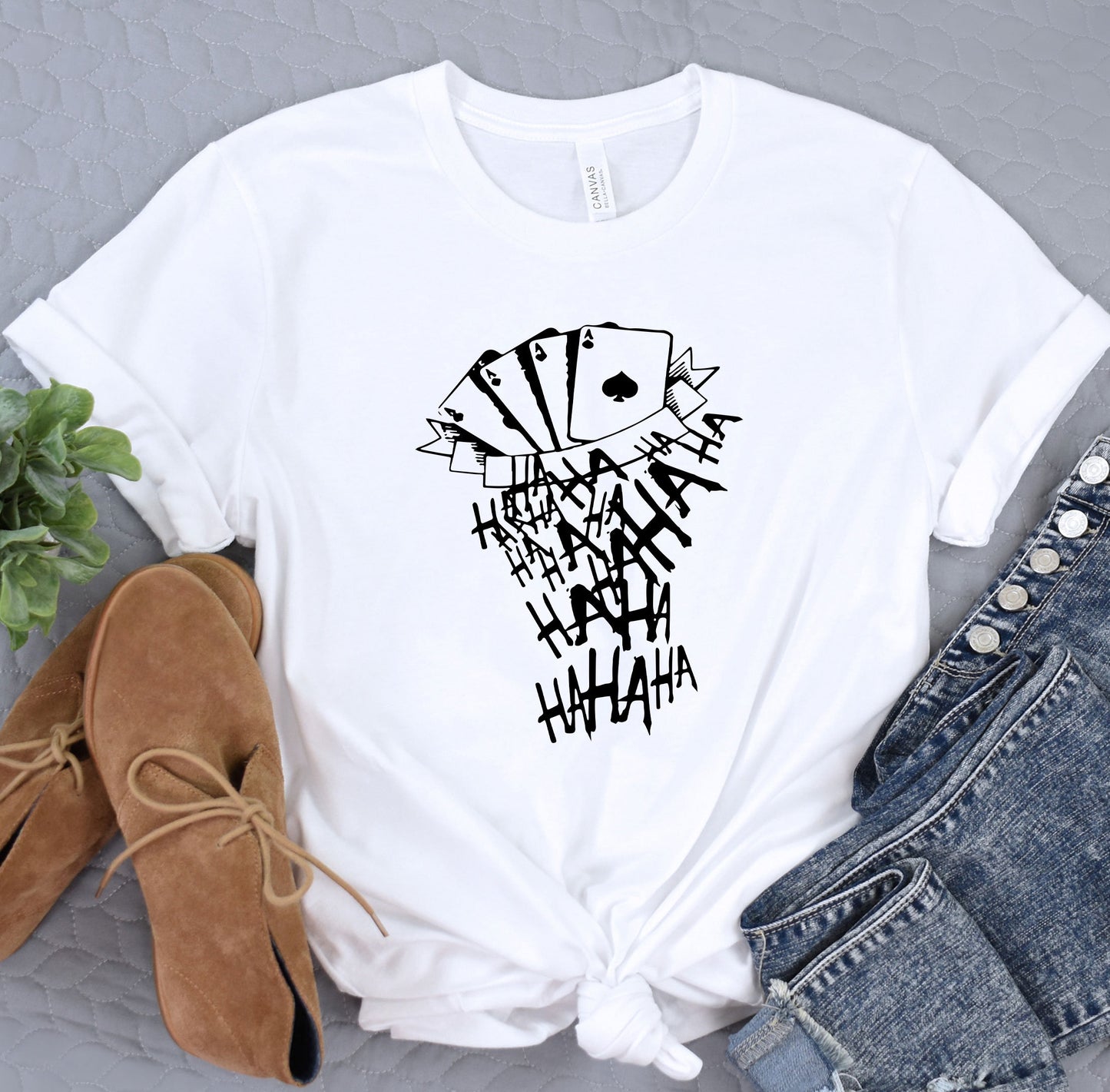 a white t - shirt with black writing on it