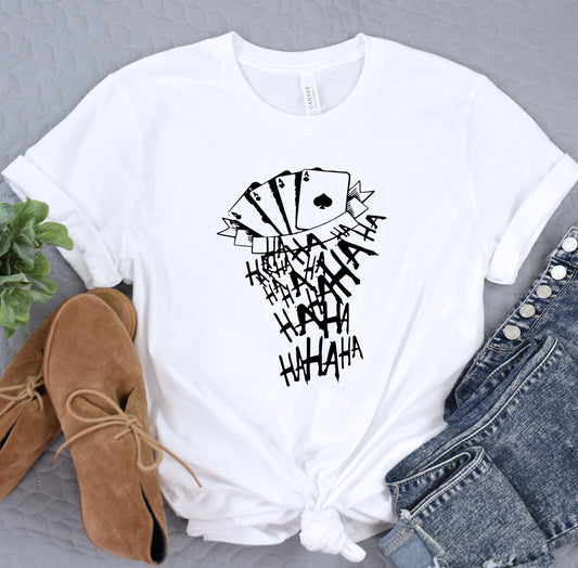 a white t - shirt with black writing on it