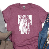 a t - shirt that has a picture of a person on it