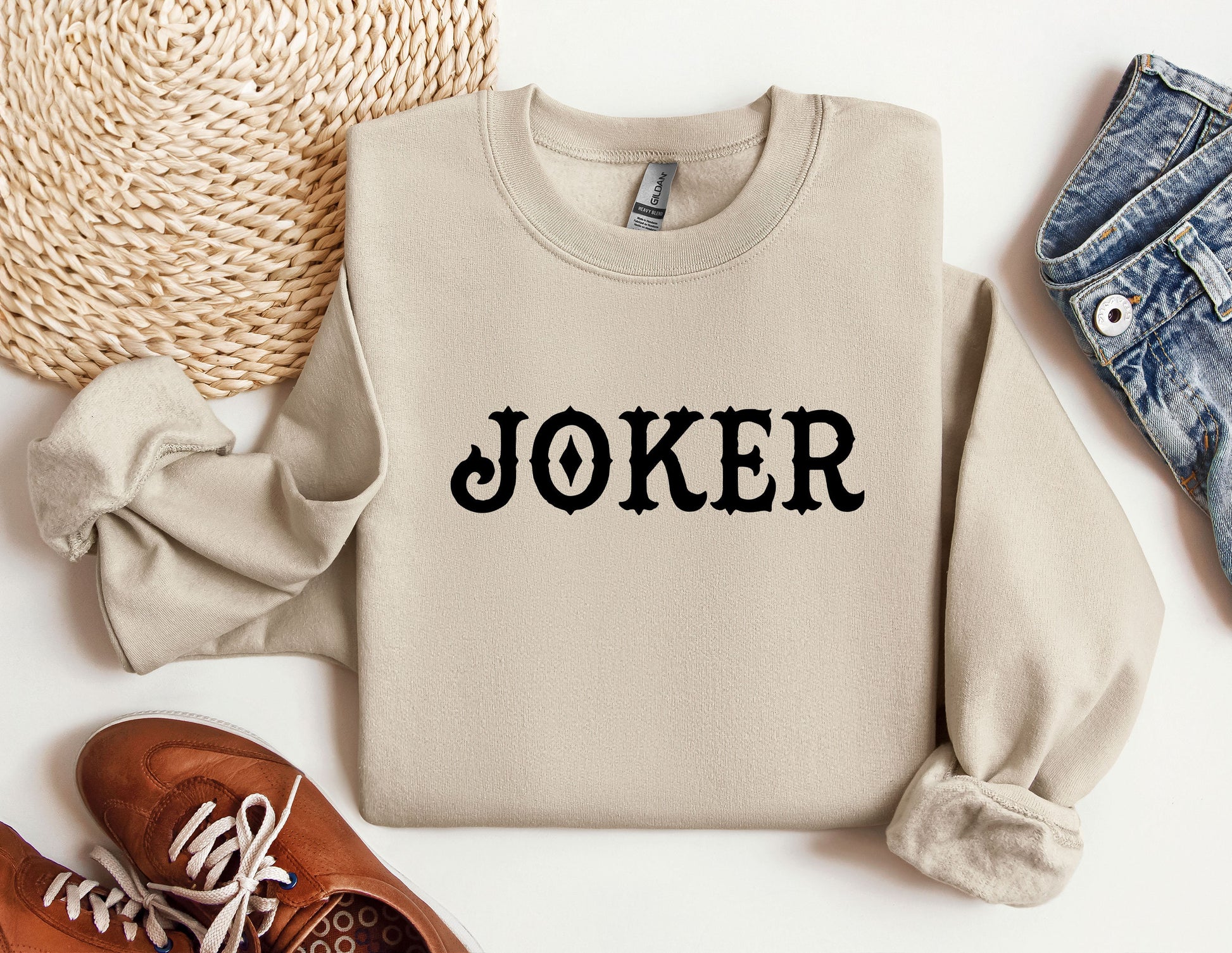 a sweater with the word joker printed on it