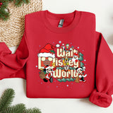 a red sweatshirt with a christmas message on it