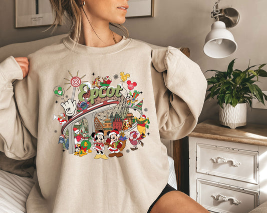 Disney Epcot World Tour Sweatshirt, Retro Disney Epcot Sweat shirt, Mickey And Friends, Epcot Center 1982 Hoodie, Drinking Around The World