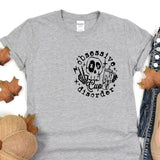 a t - shirt with a skeleton on it