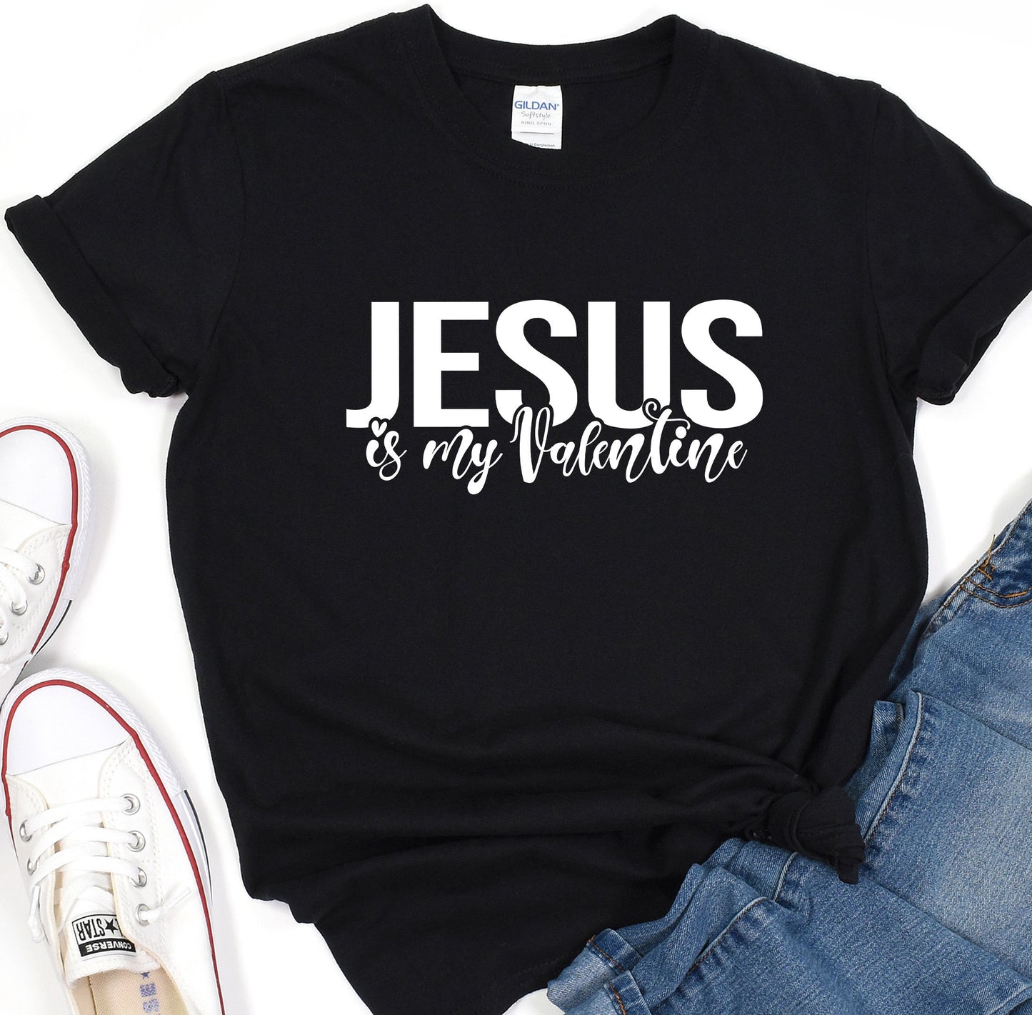 a t - shirt that says jesus is my valentine