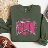 a green sweatshirt with the words'n my valentine era on it