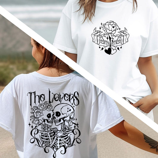 The Lovers Shirt, Skeleton Valentines Day Tee, Cute Valentines Shirt, Happy Valentine&#39;s Day Shirt, Gift for her,Valentines Day Shirt For Her