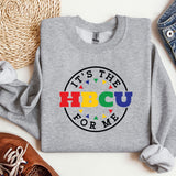 a sweater with the words hbcu for me printed on it