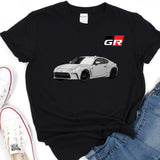 a t - shirt with a picture of a car on it