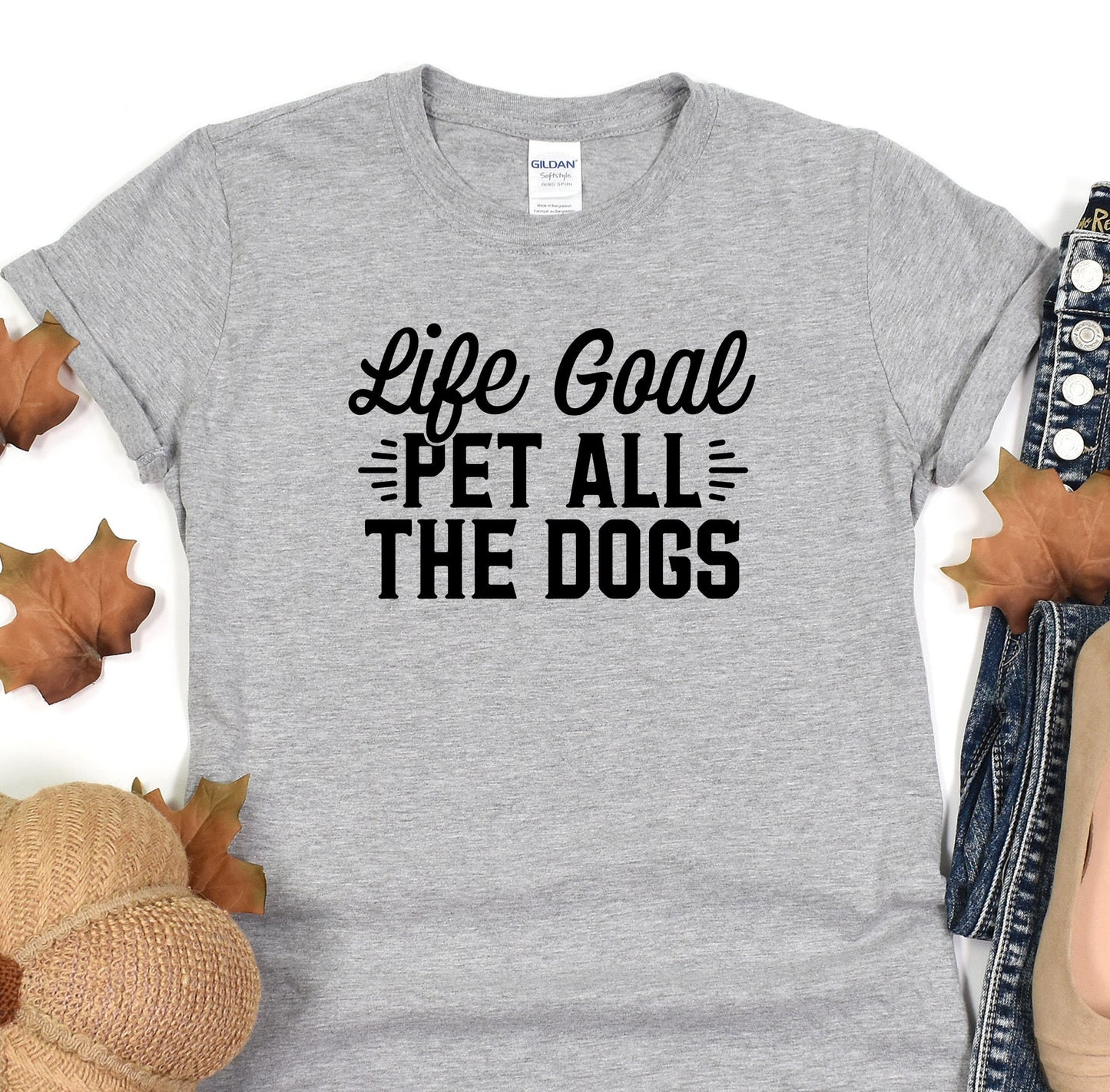 a t - shirt that says life goal pet all the dogs